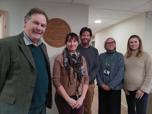 Cllr Charles Adams Cabinet Member for Business and Skills, Candice Myers, Chiropractor/Clinic Director, James Myers, Chiropractor/Clinic Director, Michelle Cleaver, UKSPF Programme Officer, and Alex Kuchnir-Read – Centre Manager.
