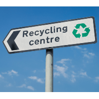 Recycle centre sign post