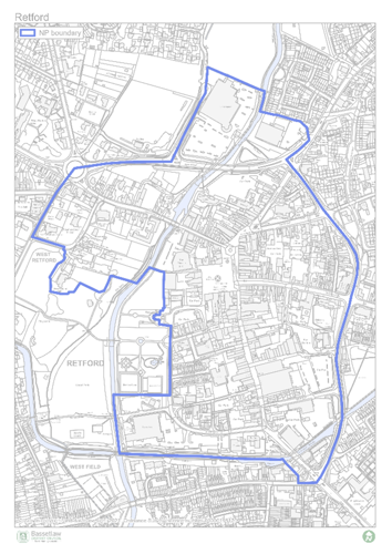 Map of the Retford Town Centre Neighbourhood area