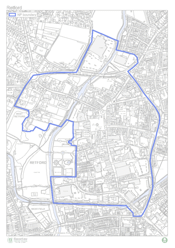 Map of the Retford Town Centre Planning Area